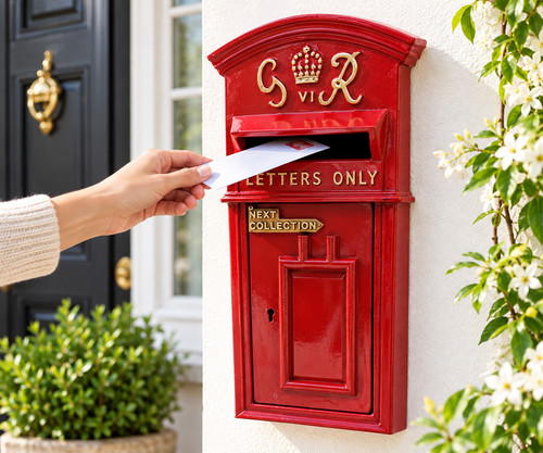 Post box cast iron - post,