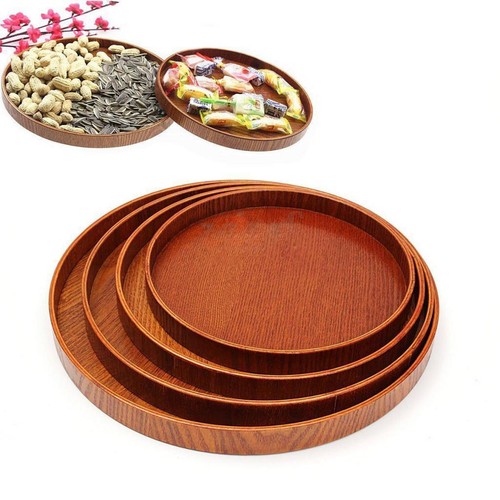 Round wooden plate - wooden, serving