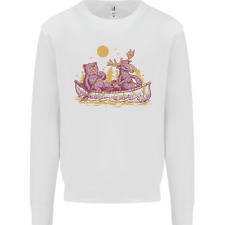 A Bear & Moose Kayaking Canoeing Kayak Canoe Mens Sweatshirt Jumper