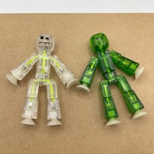 Zing Stikbot Figures Clear & Green Translucent Stop Motion Animation Toys #8