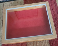 Glass Top Wood Display Box for Medals, Jewellery, Silver etc Craft/Antique Fairs