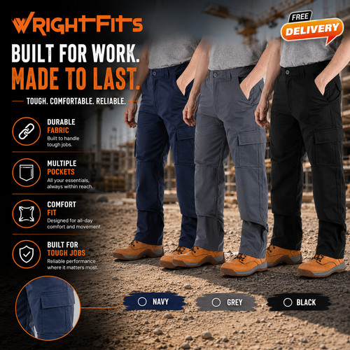 Mens work cargo trousers - mens, with