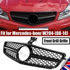 GLOSS BLACK FRONT RADIATOR GRILLE FOR MERCEDES C-CLASS C204 S204 W204 2008-2014