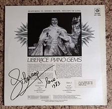 Liberace - Las Vegas Showman Personally Signed "Piano Gems" LP Record AFTAL COA