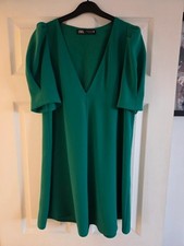 Zara Green Mini Dress. Puff