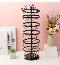 6 Tier Metal Rotating Earring Holder Organizer Rack,Jewelry Display Stand