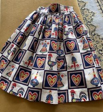 Vintage Fab 1950s Mexican Cotton Print Skirt Size 6/8
