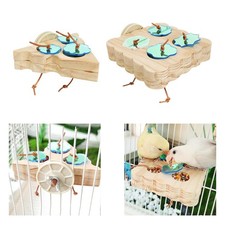 Wooden Bird Foraging Feeder