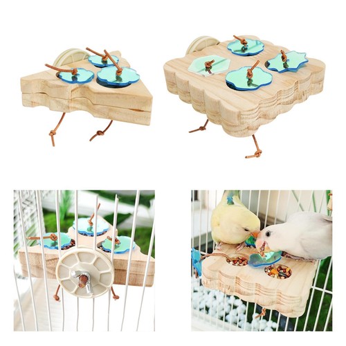 Wooden bird foraging feeder - wooden,