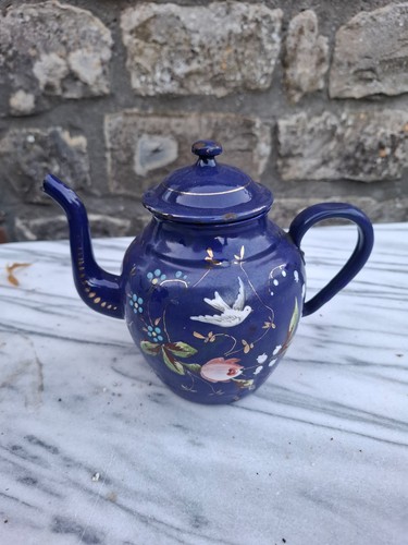 Vintage blue small enamel - blue,
