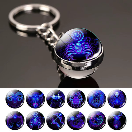 Glow zodiac star - zodiac, keyring