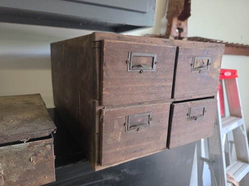 Wooden antique drawer card - antique,