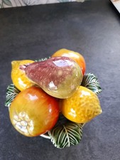 60's Portuguese Majolica type Fruit In Cabbage Table Decor.Perfect. (3 Avail)