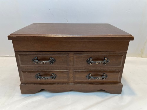 Vintage wood music box trinket - vintage,