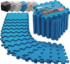 bemaxx Puzzle Mats Set - 18 pcs EVA Foam Gym Floor Tiles (NEW) Blue