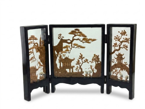 Vintage chinese cork art - chinese,