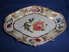 Antique COALPORT serving dish : floral sprig c1820