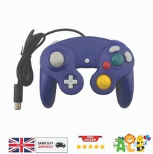 PURPLE  INDIGO WIRED CONTROLLER JOYPAD GAMEPAD FOR NINTENDO GAMECUBE GC & Wii
