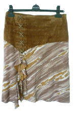 MASI Ladies Size 8 10 Brown Velvet Distressed Boho Fae Pixie Ruffle Corset Skirt