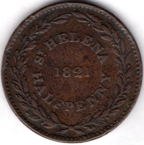 Helena halfpenny 1821 - st,
