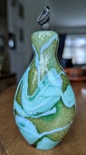 ANTIQUE AVENTURINE GLASS PERFUME BOTTLE,SNUFF BOTTLE.MURANO / BOHEMIAN GLASS.