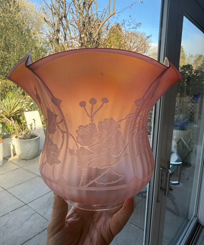 Antique frosted peach wavy top - peach,