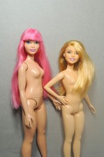 Barbie dolls curvy pink hair & blonde petite doll