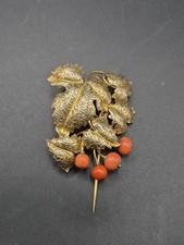 Antique 9ct Gold Coral Grape