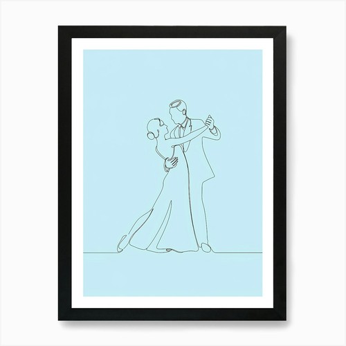 Couple dancing tango art - dancing, print