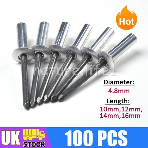 100 pcs sealed - rivets, closed