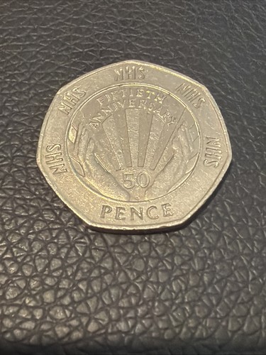 1998 nhs 50p coin fiftieth - 1998,