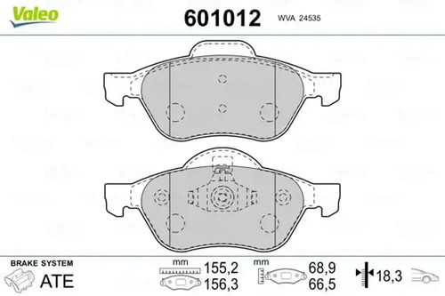 Brake pads front axle 601012 - brake,