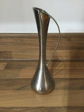 Vintage Silver Coloured Metal Posy Bud Vase with Elegant Handle