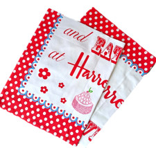 A set of 2  Have a Tea & Cake In Harrods Tea Towel 100% cotton new