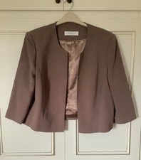 Jacques Vert Size 22 Mocha Brown Jacket Wedding/Occasion