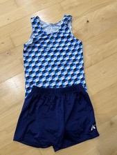 A Star boys blue gymnastics leotard and shorts age 10