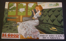 F.S. FRED SPURGIN Comic RAILWAY CARRIAGE ROMANCE CAN'T BE GOOD BE CAREFUL Humour