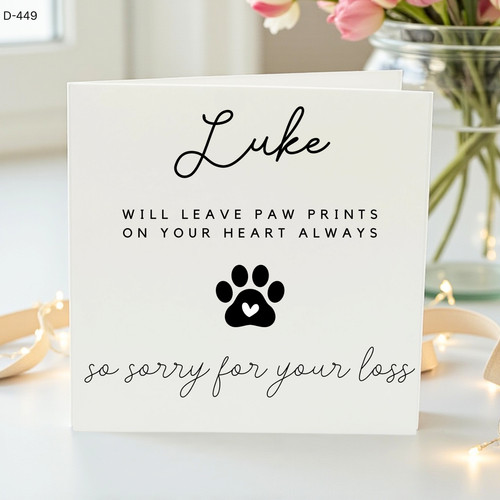 Personalized pet sympathy card - sympathy,