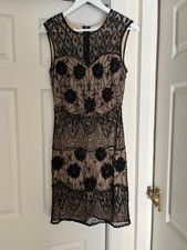 Miss Selfridge Black Sequin And Beaded Dress Size 10