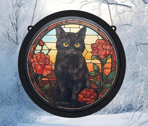 Black cat suncatcher - cat, •