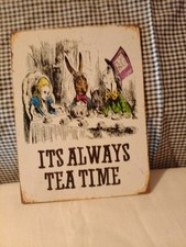 Time For Tea Vintage Retro Home Decor Kitchen Hanging Plaque Dining Room Sign 