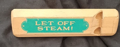 Wooden train whistle - let, off