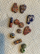 Antique Millifiori Venetian Glass Loose Beads  Flat & Round