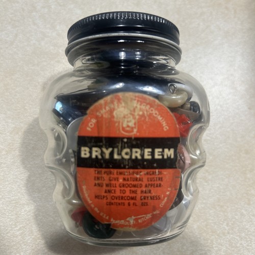 Vintage brylcreem glass - glass, jar