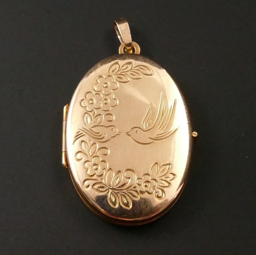 9ct yellow gold - yellow, oval