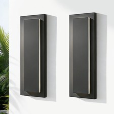 2-Pack 15.7 in. Black Outdoor