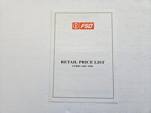Fso price list sales brochure - list,