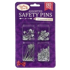80 PACK SET ASSORTED HIJAB SCARF SAFETY PINS SMALL MEDIUM LARGE ART CRAFT KC4078