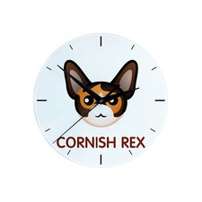 Cornish Rex clock with a cat