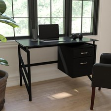 Two Drawer Pedestal Desk With